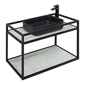 Консоль с раковиной Allen Brau Liberty 90 1.33003.BB черная для ванной в интернет-магазине сантехники Sanbest