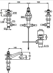 Смеситель для раковины Kludi 1926 510464520 золото купить в интернет-магазине сантехники Sanbest