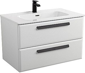 Тумба с раковиной Cezares ECO-CER-N 80 ECO-CER-N-800-2C-SO-BO белая матовая для ванной в интернет-магазине Sanbest