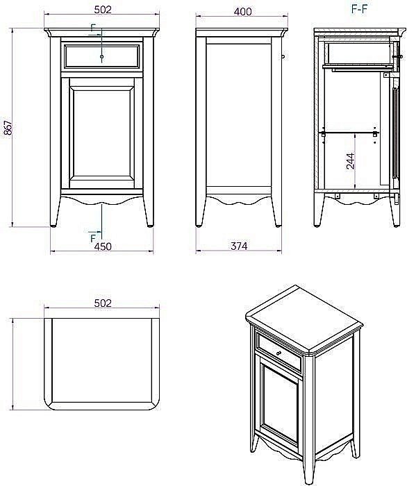 Тумба Tiffany World Veronica NUOVO VER2150 для ванной в интернет-магазине сантехники Sanbest