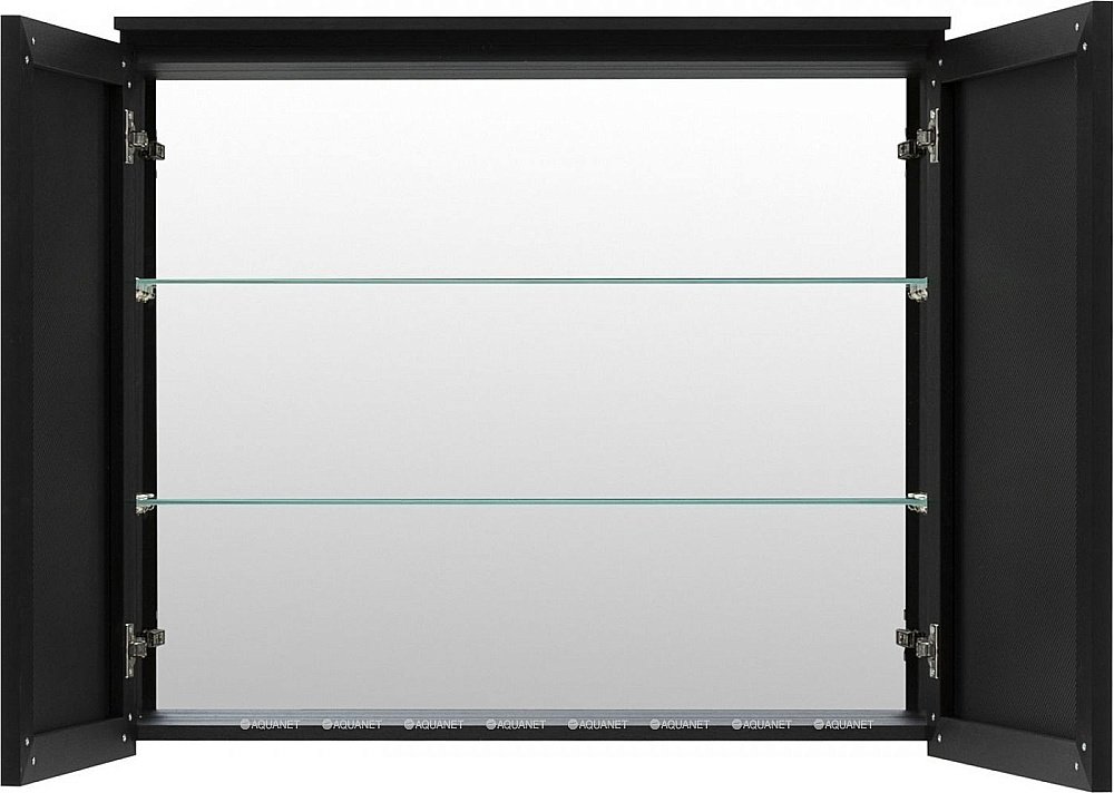 Зеркальный шкаф De Aqua Алюминиум 261760 90 черный купить в интернет-магазине сантехники Sanbest