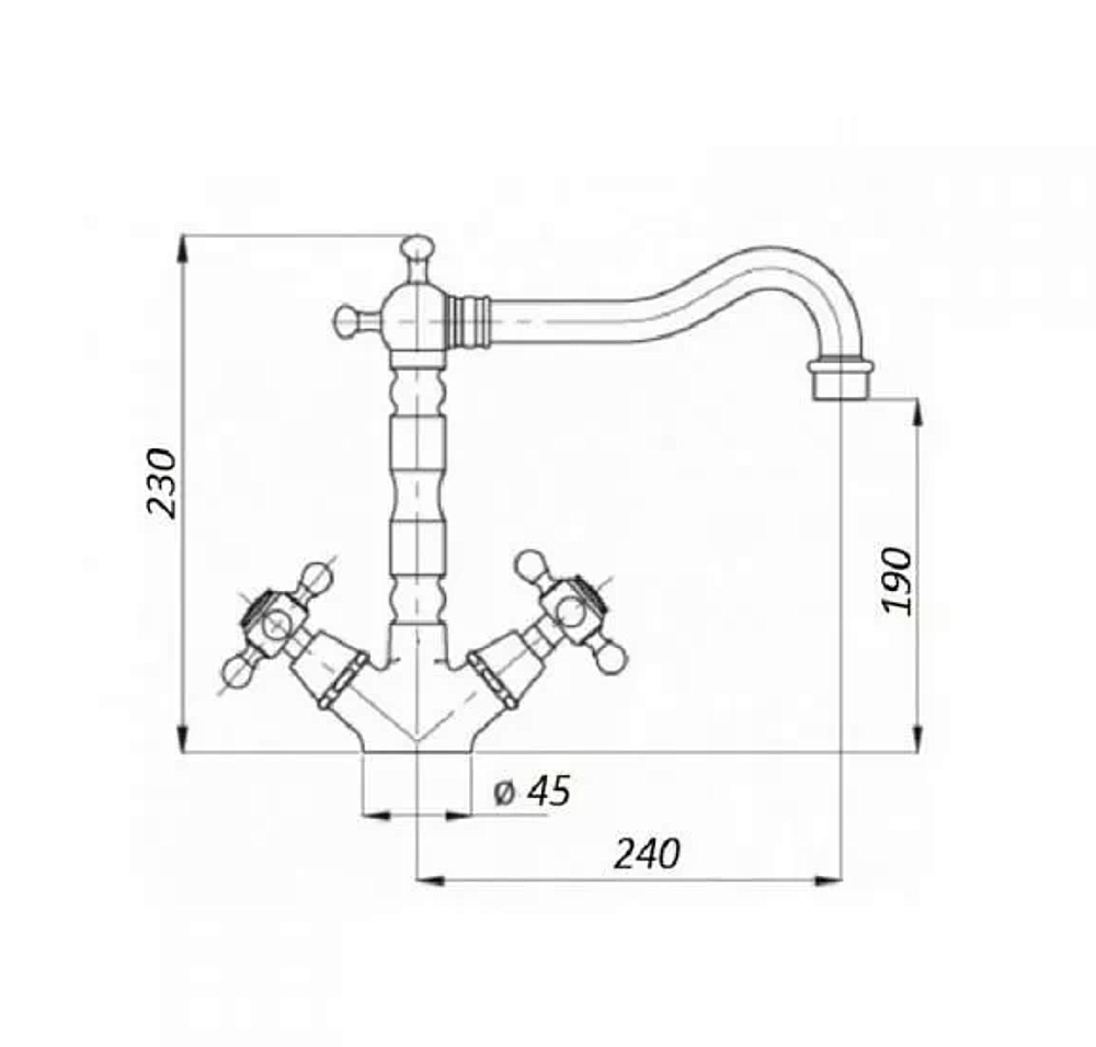 Смеситель для кухни Magliezza Bianco 50151 золото купить в интернет-магазине сантехники Sanbest