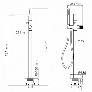 Смеситель для ванны WasserKRAFT Fulda 5221 черный матовый купить в интернет-магазине сантехники Sanbest