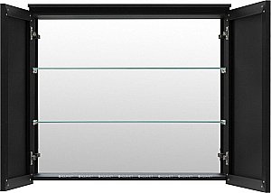 Зеркальный шкаф De Aqua Алюминиум 261760 90 черный купить в интернет-магазине сантехники Sanbest