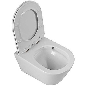 Унитаз подвесной Cezares Liner-Tor CZR-3808-53-TH-TOR/SC белый, безободковый, с крышкой микролифт, слив торнадо купить в интернет-магазине Sanbest