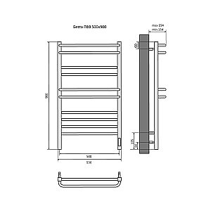 Полотенцесушитель Aquatek Бетта П10 500х900 AQ EL KRC1090BL черный муар купить в интернет-магазине сантехники Sanbest