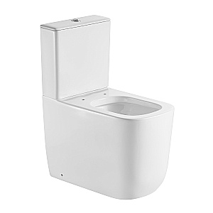 Напольный унитаз-компакт Black&White Gravity 6610W безободковый, слив-торнадо, с крышкой микролифт, с бачком, белый глянцевый купить в интернет-магазине Sanbest