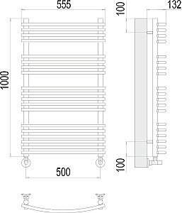 Полотенцесушитель водяной Terminus Марио П19 500х1000 купить в интернет-магазине сантехники Sanbest