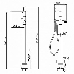 Смеситель для ванны WasserKRAFT Fulda 5221 черный матовый купить в интернет-магазине сантехники Sanbest