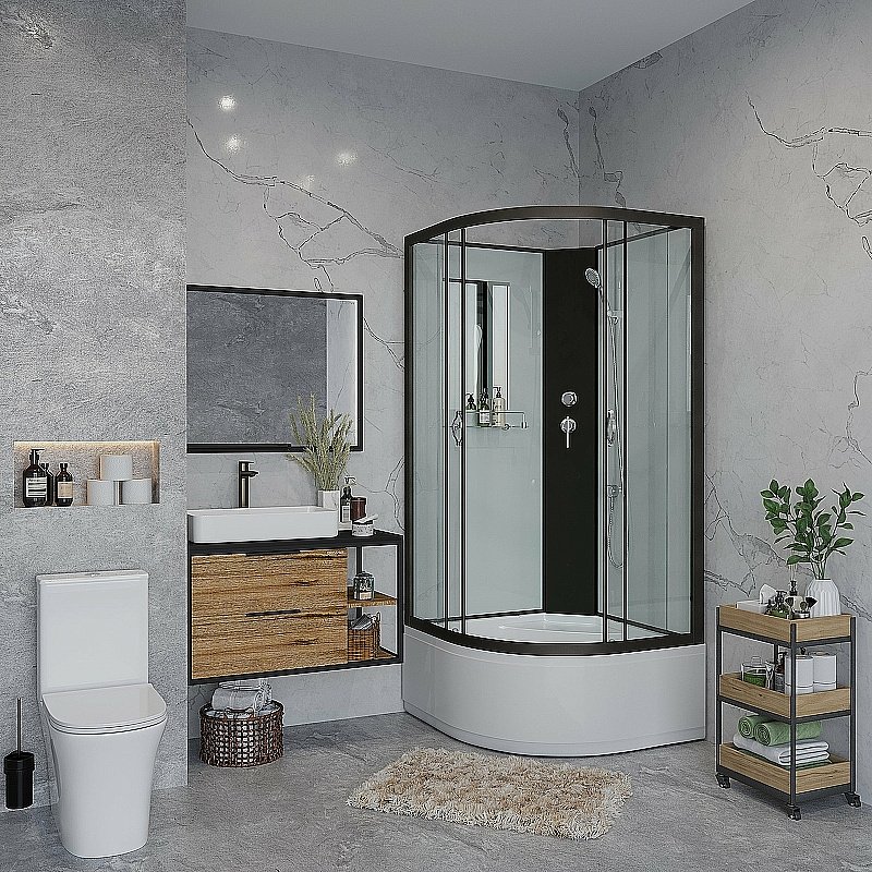 Душевая кабина Niagara Classic NG-6708-14BK 90x90 купить в интернет-магазине Sanbest