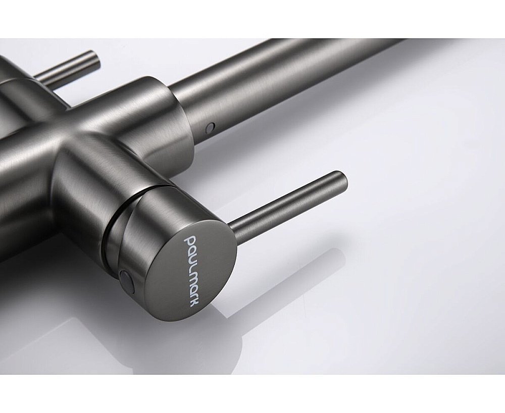 Смеситель для кухни Paulmark Lange La214212-GM вороненая сталь купить в интернет-магазине сантехники Sanbest