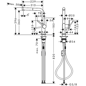 Смеситель для кухни Hansgrohe Talis M54 72808800 нержавеющая сталь купить в интернет-магазине сантехники Sanbest