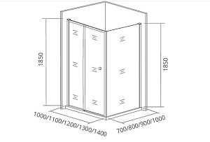 Душевой уголок Good Door Lira WTW+SP 120х100 стекло прозрачное/профиль хром купить в интернет-магазине Sanbest