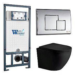 Унитаз с инсталляцией WeltWasser MARBERG 507 + MERZBACH 043 MT-BL + MAR 507 SE купить в интернет-магазине Sanbest