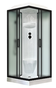 Душевая кабина Royal Bath RB 90HP6-WC-BL 90x90 стекло матовое/профиль черный купить в интернет-магазине Sanbest