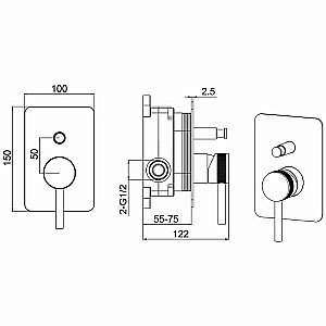 Смеситель для душа Allen Brau Priority X2 5.31011-BN никель брашированный купить в интернет-магазине сантехники Sanbest