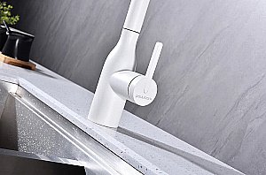 Смеситель для кухни Paulmark Viper Vi213105-WH белый матовый купить в интернет-магазине сантехники Sanbest
