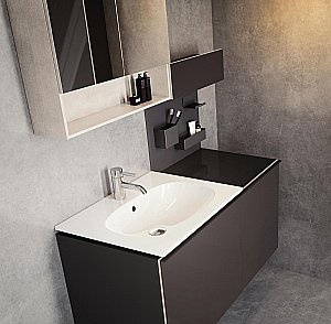 Шкаф Geberit Acanto 500.618.JK.2 45 серый для ванной в интернет-магазине сантехники Sanbest