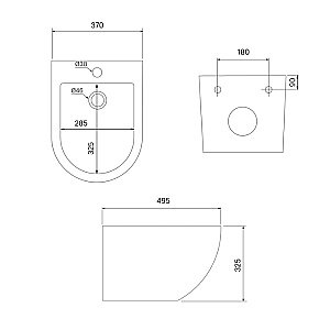 Биде Iddis Blanco BLARB02i82 черное матовое купить в интернет-магазине Sanbest