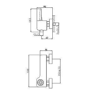 Смеситель для душа WONZON & WOGHAND SHARK, Хром (WW-48B4101-CR) купить в интернет-магазине сантехники Sanbest