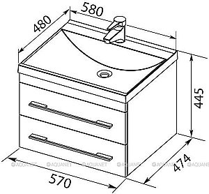 Тумба с раковиной Aquanet Верона 58 New белая матовая для ванной в интернет-магазине Sanbest