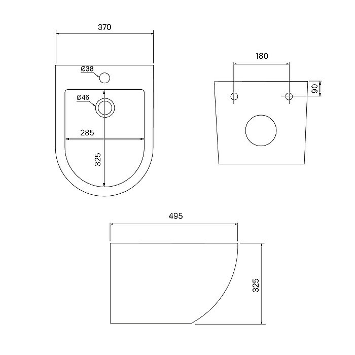 Биде Iddis Blanco BLARB02i82 черное матовое купить в интернет-магазине Sanbest