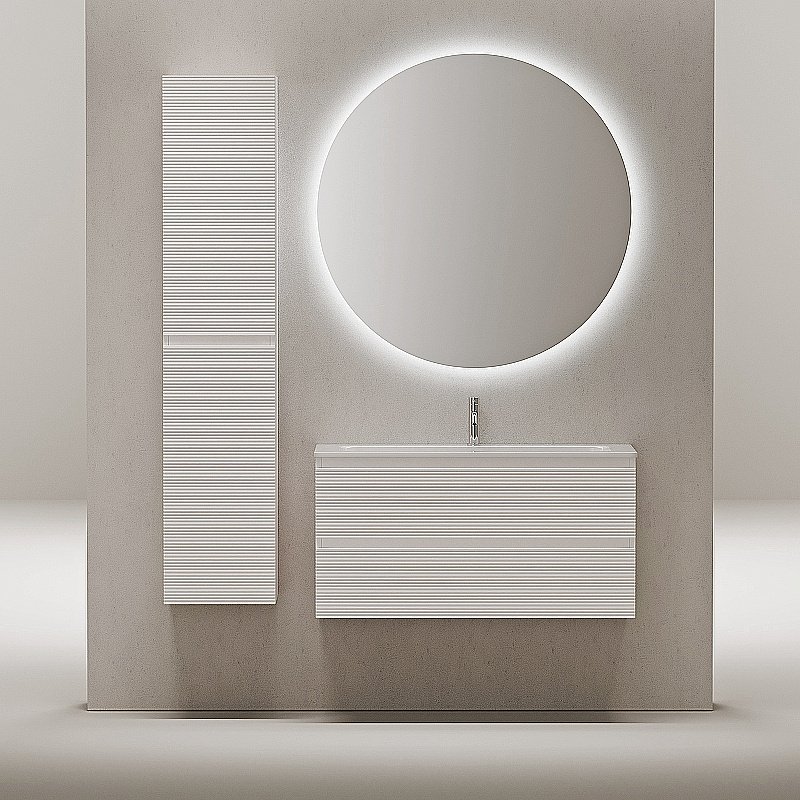 Тумба с раковиной Sancos Folk 100 FL100W Bianco для ванной в интернет-магазине Sanbest