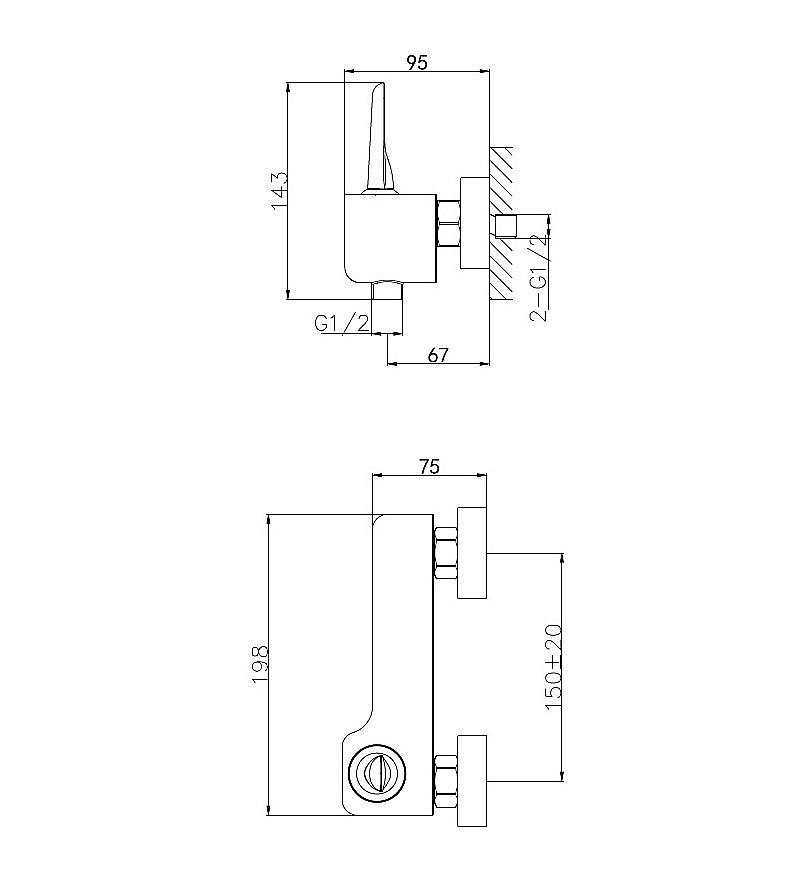 Смеситель для душа WONZON & WOGHAND SHARK, Хром (WW-48B4101-CR) купить в интернет-магазине сантехники Sanbest