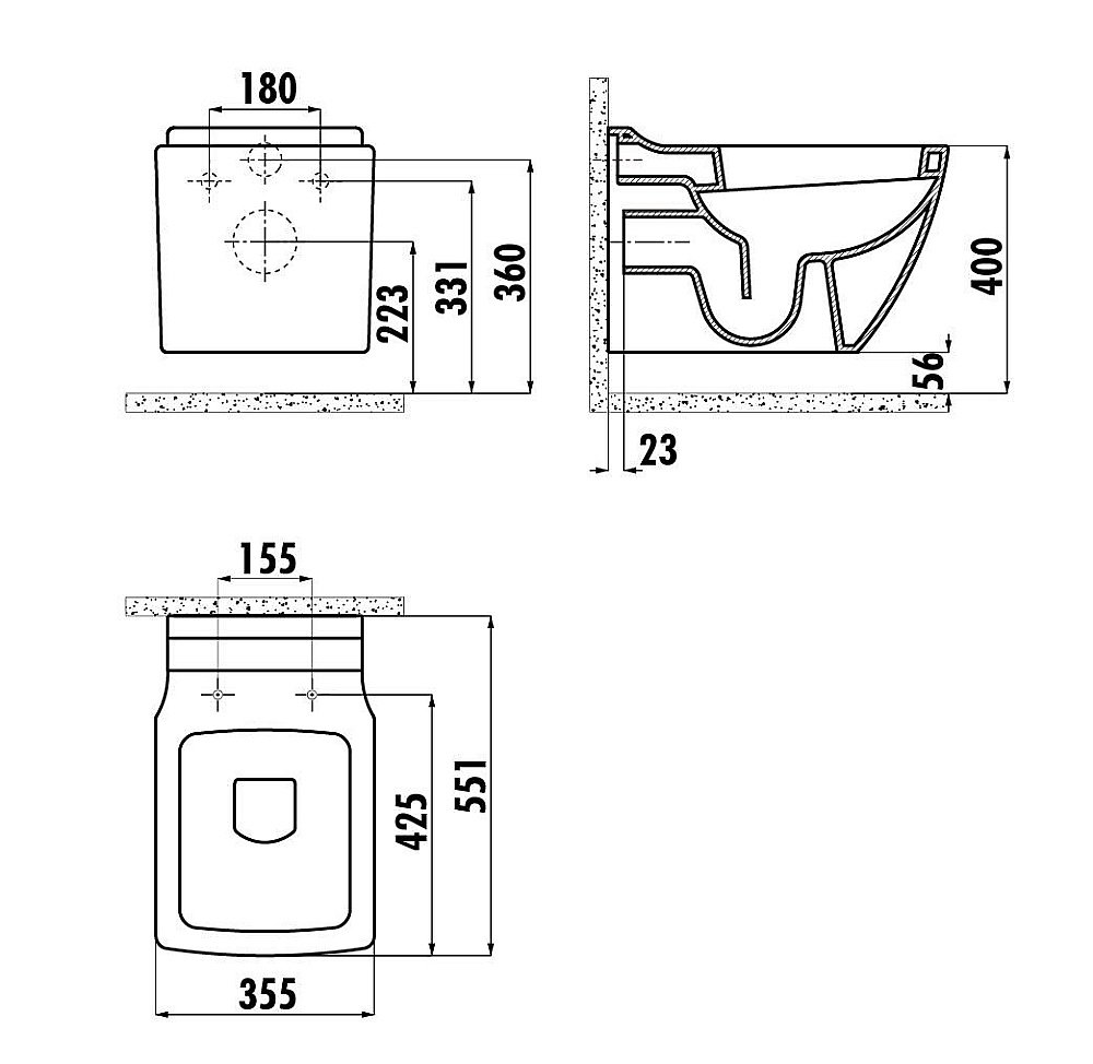 Унитаз подвесной CREAVIT Trend TP324-11 белый купить в интернет-магазине Sanbest