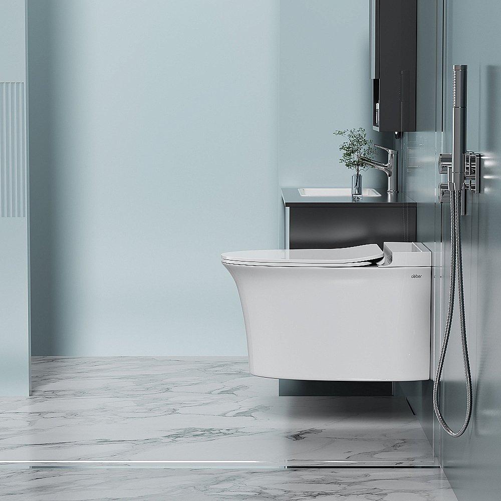 Унитаз подвесной Abber Bequem AC1124P белый, с крышкой микролифт купить в интернет-магазине Sanbest