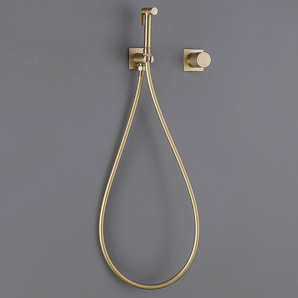 Гигиенический душ Abber Rund AF8725G золото матовое купить в интернет-магазине сантехники Sanbest