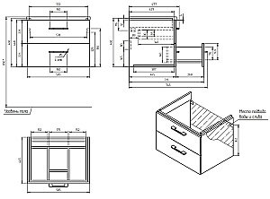 Мебель для ванной подвесная Cersanit LARA 60 белая для ванной в интернет-магазине Sanbest