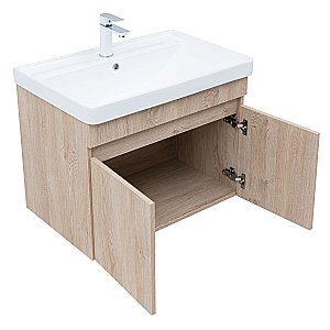 Тумба с раковиной Aquanet Оптима 70 344804+301804 светлый дуб для ванной в интернет-магазине Sanbest