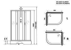 Душевая кабина Niagara Classic NG-33974-14BKT 90х70 купить в интернет-магазине Sanbest