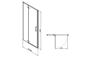 Душевая дверь Royal Bath BERN-V 80 RB 80-T-BL стекло прозрачное/профиль черный купить в интернет-магазине Sanbest