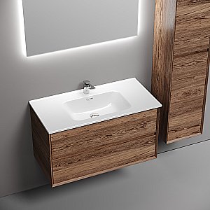 Тумба с раковиной Sancos Marmi 2.0 90 MR2.090ECH дуб чарльстон для ванной в интернет-магазине Sanbest