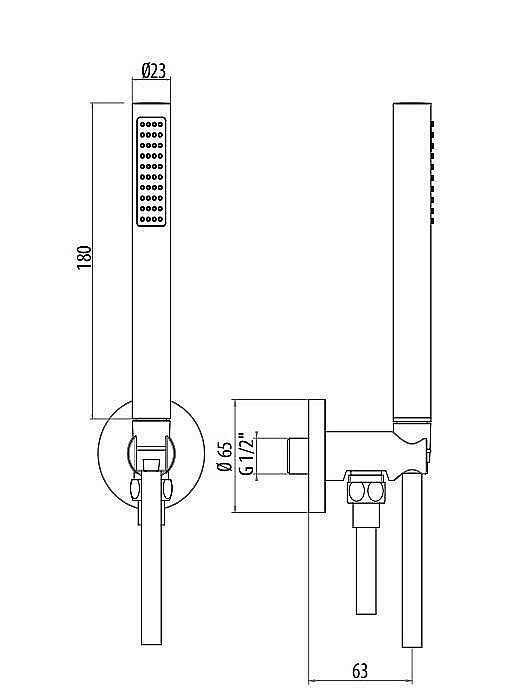 Душевая гарнитура Gattoni Programma doccia KTC01/PD купить в интернет-магазине сантехники Sanbest