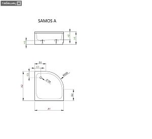 Душевой поддон Radaway Samos A 90х90 купить в интернет-магазине Sanbest