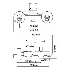 Смеситель для ванны WasserKRAFT Vils 5601 купить в интернет-магазине сантехники Sanbest