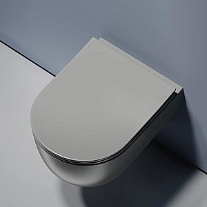 Унитаз подвесной Ceramica Nova Modena CN6063MH безободковый, с крышкой микролифт, антрацит матовый купить в интернет-магазине Sanbest