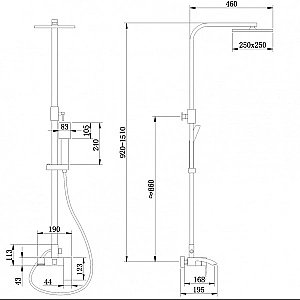 Душевая система ABBER Wasserfall AF8616SPL сатин купить в интернет-магазине сантехники Sanbest