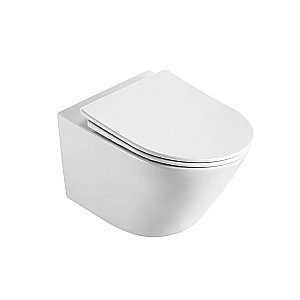 Унитаз подвесной RGW SW-51 80420251-01 белый, безободковый, с крышкой микролифт, слив-торнадо купить в интернет-магазине Sanbest