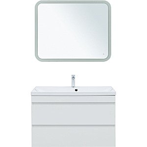 Тумба с раковиной Aquanet Нота new 100 335420 белая для ванной в интернет-магазине Sanbest