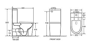 Унитаз Grossman TORNADO GR-4450BMSQ безободковый, с бачком, с крышкой микролифт, слив-торнадо, черный матовый купить в интернет-магазине Sanbest