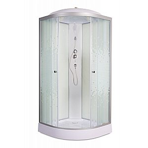 Душевая кабина DTO L 909GM+EL+VST 90х90 стекло матовое с рисунком/профиль хром купить в интернет-магазине Sanbest