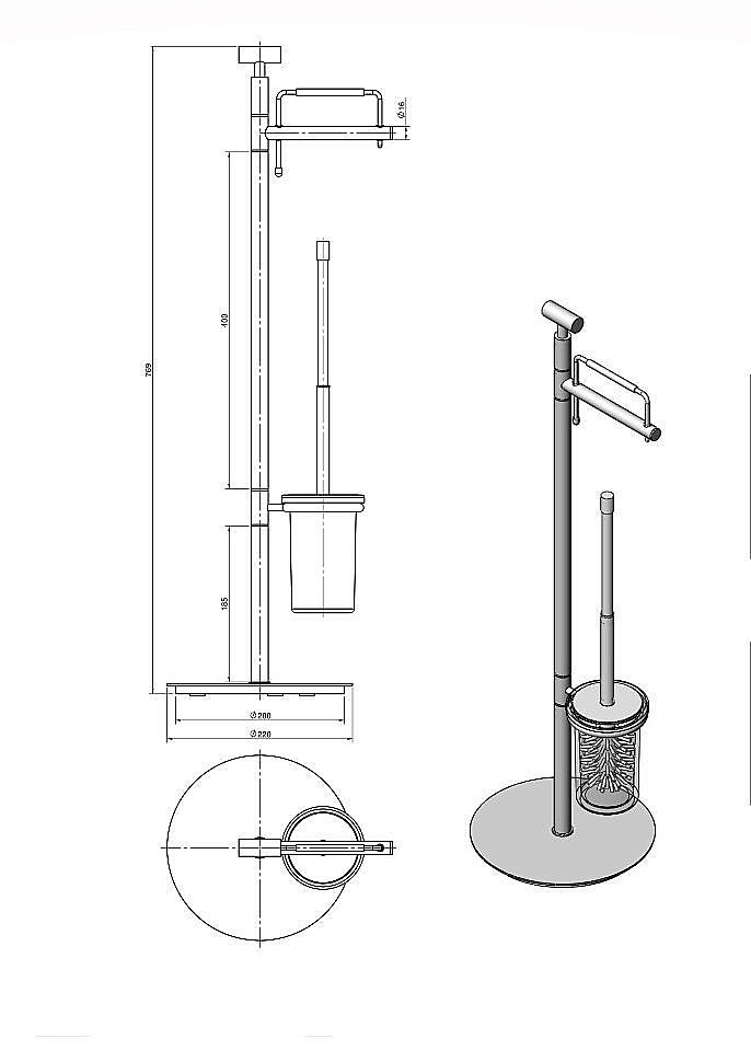 Стойка для ванной Langberger Accessories 70581A купить в интернет-магазине сантехники Sanbest