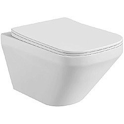 Унитаз подвесной Aquatek Лира AQ1155-00 белый, с крышкой микролифт, безободковый купить в интернет-магазине Sanbest