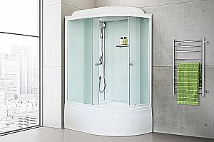 Душевая кабина Royal Bath RB 8120BK5-WC 120х80 стекло матовое/профиль белый купить в интернет-магазине Sanbest