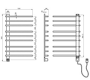 Полотенцесушитель электрический WONZON & WOGHAND NÜRNBERG, Темный графит (WW-AL349-GM) купить в интернет-магазине сантехники Sanbest