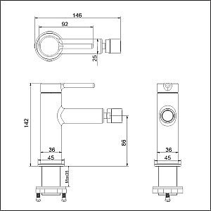 Смеситель для биде EXCELLENT Pi AREX.1203BL черный матовый купить в интернет-магазине сантехники Sanbest
